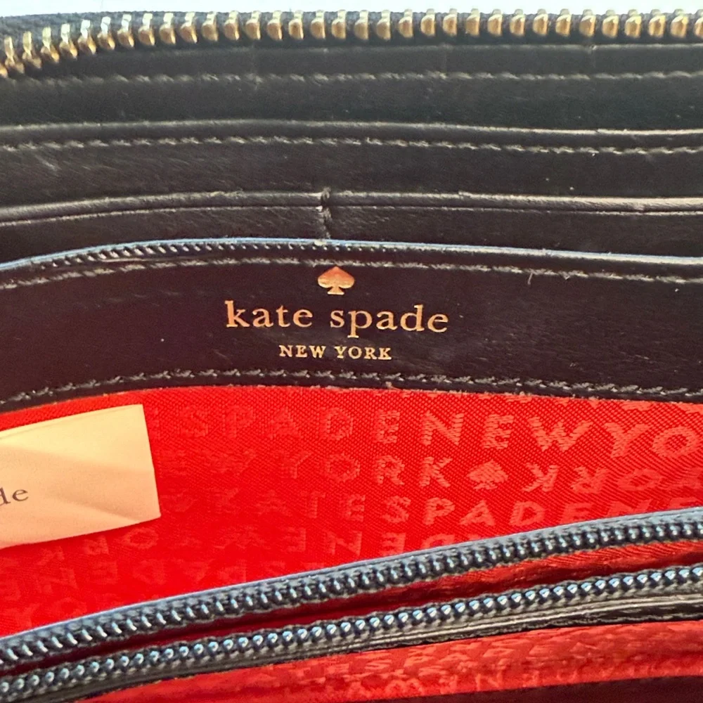 Kate Spade Black and Cream Polka Dot Wallet